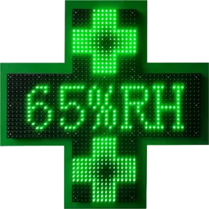 Μονόχρωμος Σταυρός LED Φαρμακείου 85cm – Πράσινος 3D